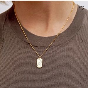 Gorjana Griffin Dog Tag Necklace - gold plated